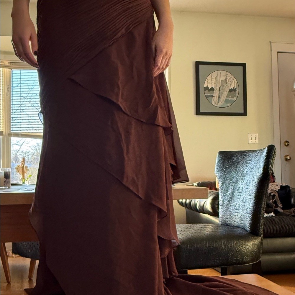 Elegant Brown Evening Gown - Picture 7 of 9